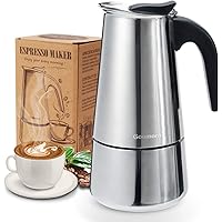 Godmorn Stovetop Espresso Maker, Moka Pot, Percolator Italian Coffee Maker, 300ml/10oz/6 cup (espresso cup=50ml), Classic Caf
