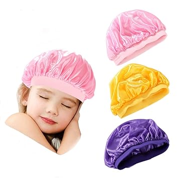 Amazon Com Goddess Aalto 3 Pieces Kids Satin Bonnets Wide