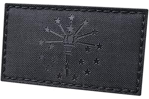 TACTICAL FREAKY IR Blackout Indiana State Flag 2x3.5 Infrared IFF Tactical Morale Touch Fastener Patch