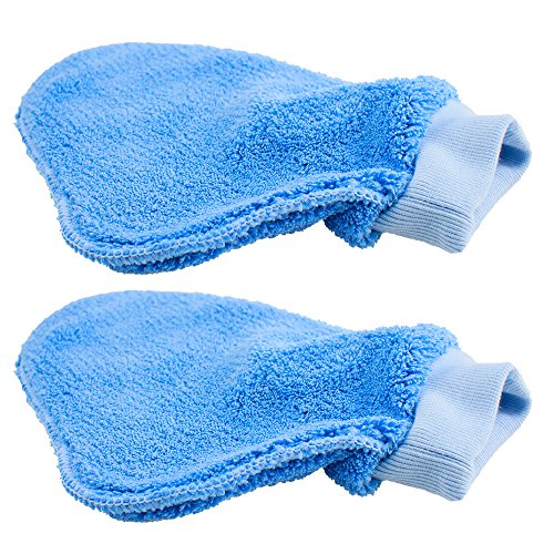 Plush Pro-style Microfiber Dusting Mitt: 2 Pk  Easy Clean, Dust, Wipe  One-size-fits-all Glove - Chemical & Wax-free Cleaning