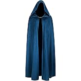 JPXH Medieval Cloak with Hood Renaissance Cape for Men and Women Halloween Costume
