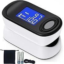 Finger Pulse Oximeter, Blood Oxygen Saturation and Pulse Rate
