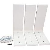 Dmax Heavy Duty L Brackets White Steel 6 x 8 | 3 Pack | Hidden Countertop Support Brackets | 3/8 Thick, Holds 150 lbs | Floating Look for Granite, Quartz, Wood, Concrete (Pack of 3)