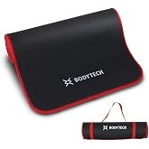 BODYTECH Exercise yoga mat with edge protection and extra wide 27.6 inches 0.42inch thick Black/Red Color