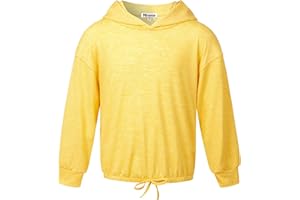 Mirawise Girls Long Sleeve Hood Shirts Tops Lightweight Hoodie Sweatshirt Top Loose Fit 4-13Y