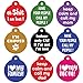 GoTags Funny Dog and Cat Tags Personalized with 4 Lines of Custom Engraved Text, Dog and Cat Collar ID Tags Come with Glow in The Dark Silencer to Protect Tag and Engraving, (Keep Calm Call My Mom)