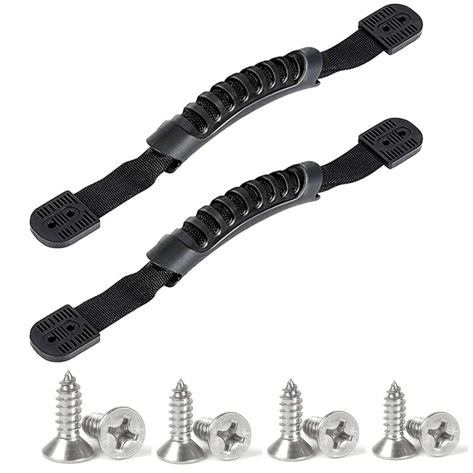 XHBTS 2 Pack Replacement Kayak Carry Handles with Hardware, with 8 pcs Screws Marine Durable Rubber Handles for Kayak, Canoe or Luggage