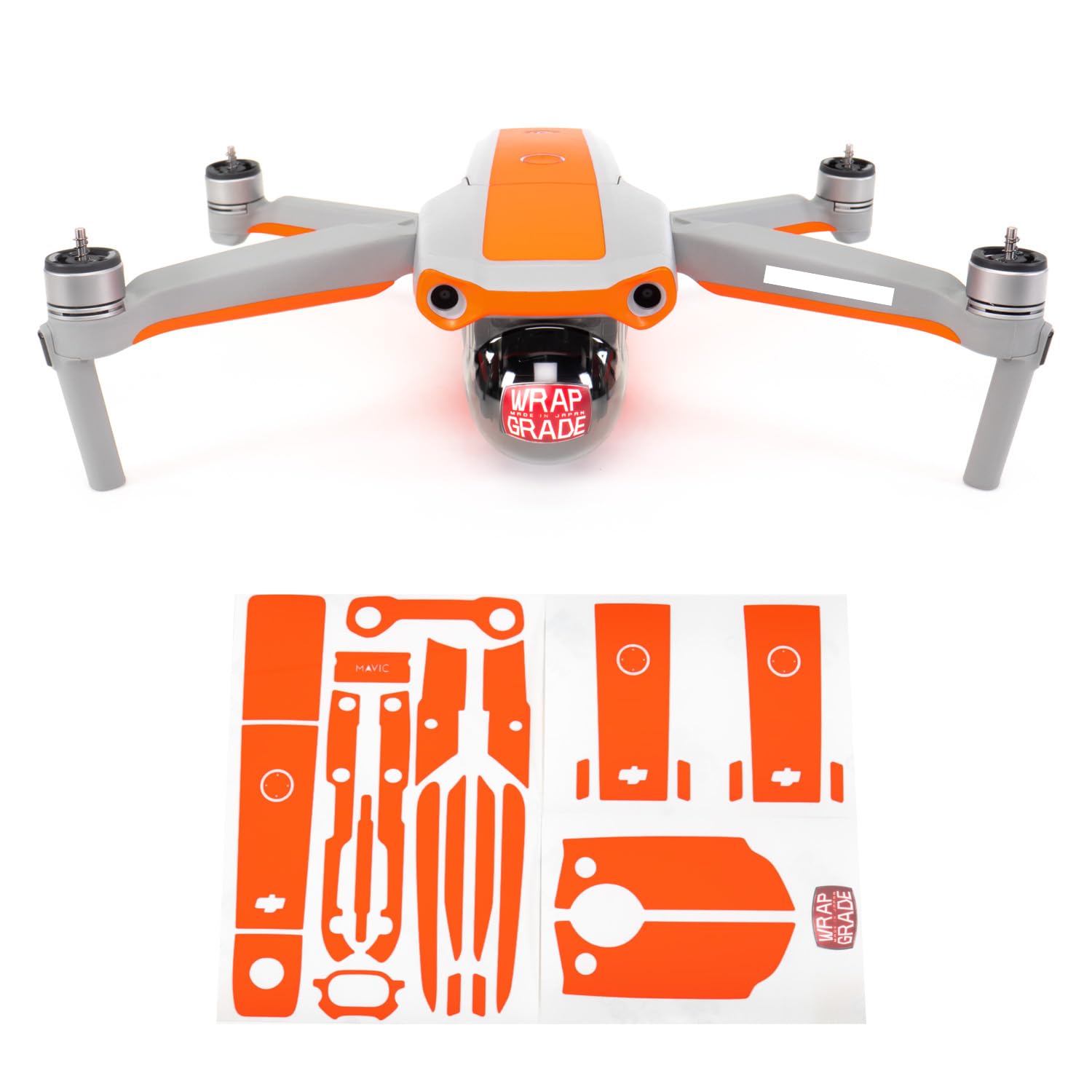 Wrapgrade Skin Compatible with DJI Mavic Air 2 | Accent Color B (NEON Orange)