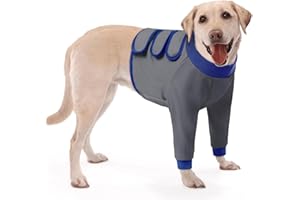 KOESON Dog Recovery Sleeve for Front Legs, Soft Pet Recovery Suit After Surgery, Adjustable Dog Leg Elbow Protector, Pet Wound Care Shirt to Stop Licking, E-Collar Cone Alternative, Grey XL