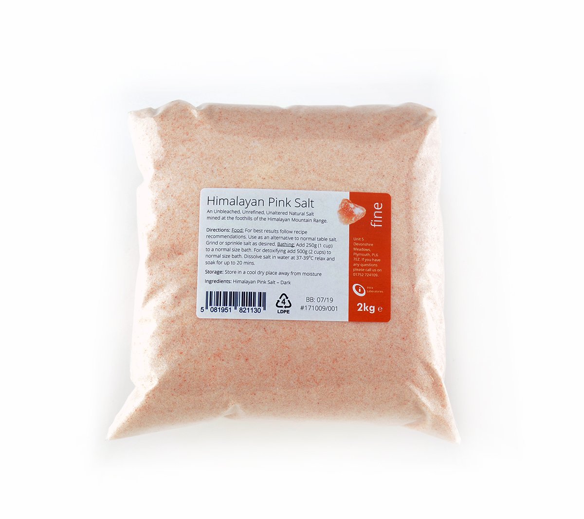 Himalayan Pink Salt Fine Grade 2kg - Natural & Unrefined Pink Salt from the Himalayas