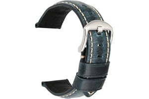 REZERO Watch Band, Vintage Oil Wax Leather Watch Straps 18mm 19mm 20mm 21mm 22mm 23mm 24mm 26mm Watch Belt for Men Women