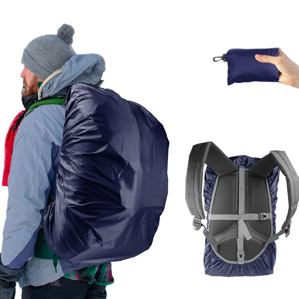 Photo 1 of Frelaxy Waterproof Backpack Rain Cover, 10000mm Waterproof Level, Upgraded Ultra-Strong Multilayer Structure, Antislip Cross Buckle Strap, Ultralight Compact Portable, for Hiking, Camping, Traveling