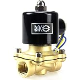 BACOENG 1/2" DC12V Electric Solenoid Valve (NPT, Brass, Normally Closed)