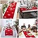 OurWarm Embroidered Christmas Table Runners with White Snowflake, Red Table Runner Table Linens for Christmas Table Decorations 16x72 Inch
