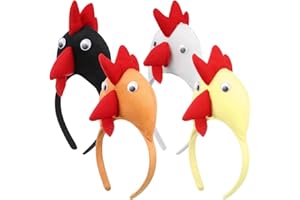 SHINEOFI 4Pcs Easter Chick Headband Funny Animal Rooster Hair Hoops Costume