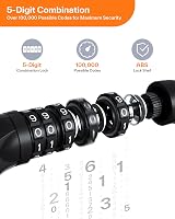 Sportneer High Security Bike Lock 5-Digit Resettable Chain Lock 80-150cm view 5