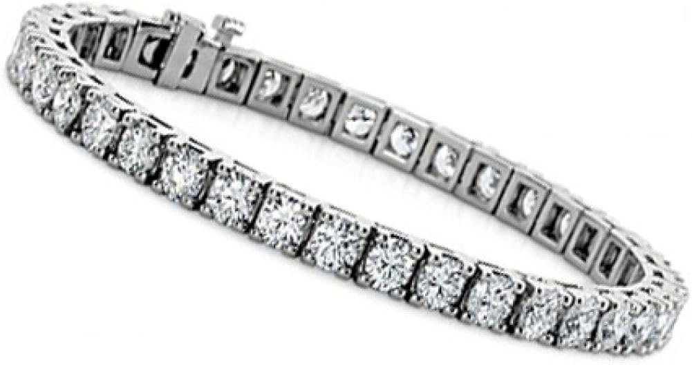 Madina Jewelry 3.00 ct Ladies Round Cut Diamond Tennis Bracelet in 14 kt White Gold: Jewelry