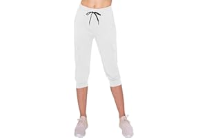 ALWAYS Capri Cargo Jogger Pants for Women - Super Soft Casual Drawstrings Track Cuff Bottoms