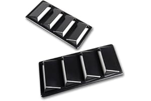 Astra Depot 1 Pair Custom Black Decorative Air Flow Intake Turbo Bonnet Hood Side Vent Cover 3M Adhesive Tape Stick On for Car SUV Sedan Coupe