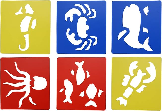 Amazon Chic Diary ステンシル シート お絵かき テンプレート 絵の具 塗り絵 Diy 制作 描画ツール 図面テンプレート 子供 小学生 動物 植物 お絵かき おもちゃ