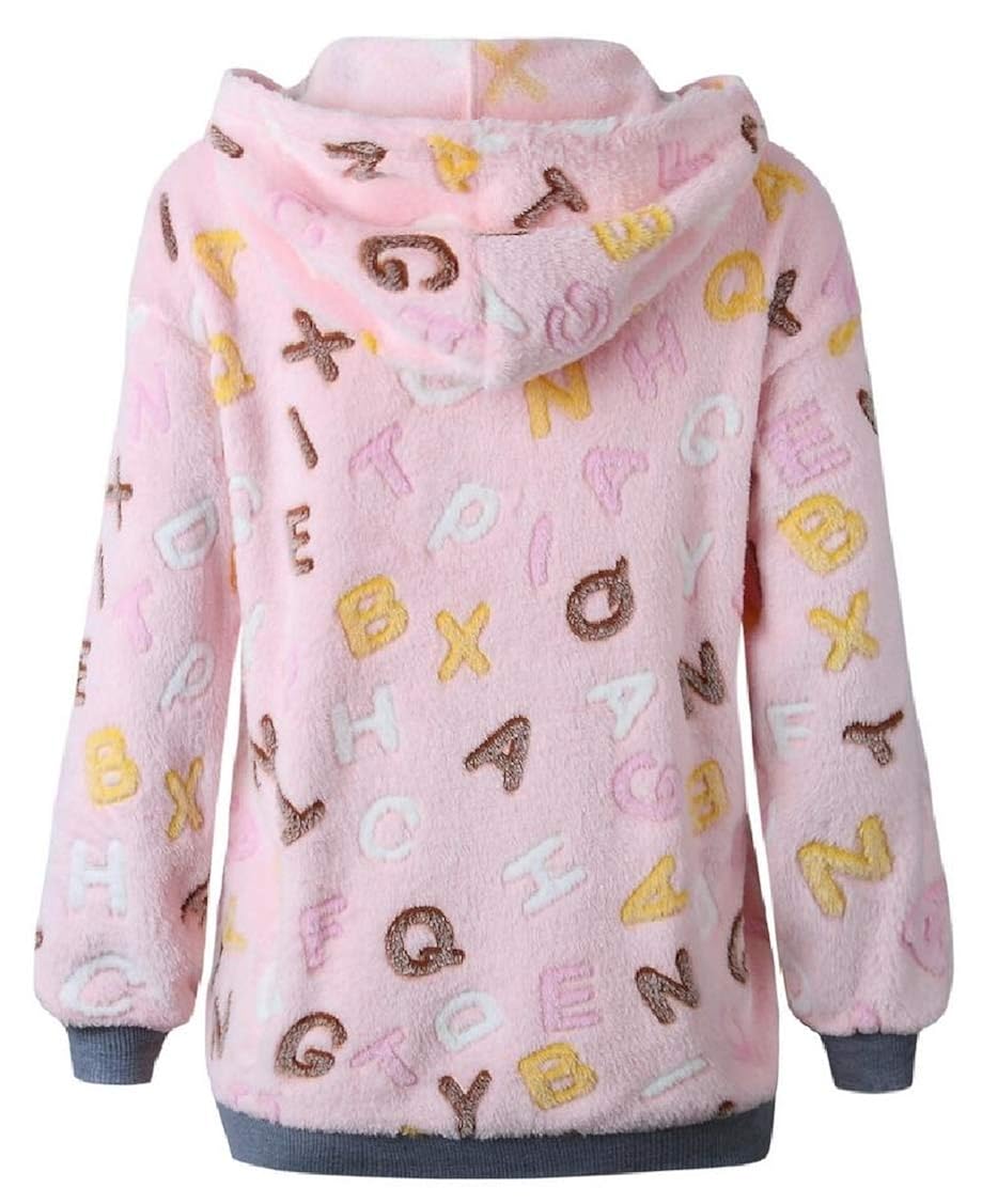 XQS Womens Warm Fuzzy Hoodies Pullover 