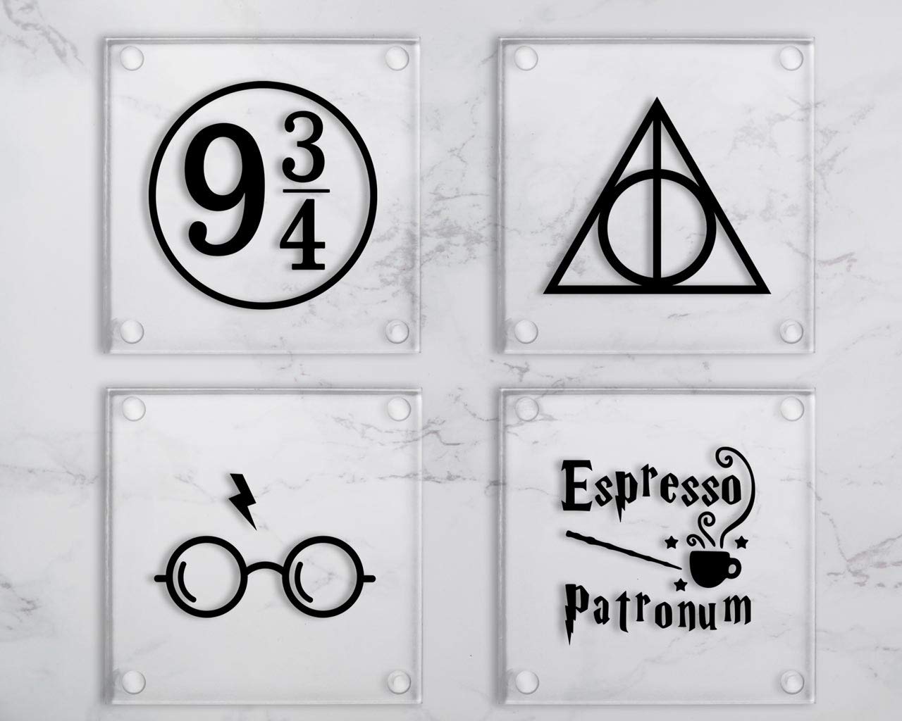 Magical Wizard Glass Drinks Coasters Set Of 4