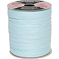 Seebery Raffia Ribbon for Crafts - Raffia Yarn Grass Twine for Gift Wrapping, DIY Decoration & More | Matte String Paper Rope for Crochet - 1/4'' Wide, 100 Yards, Baby Blue