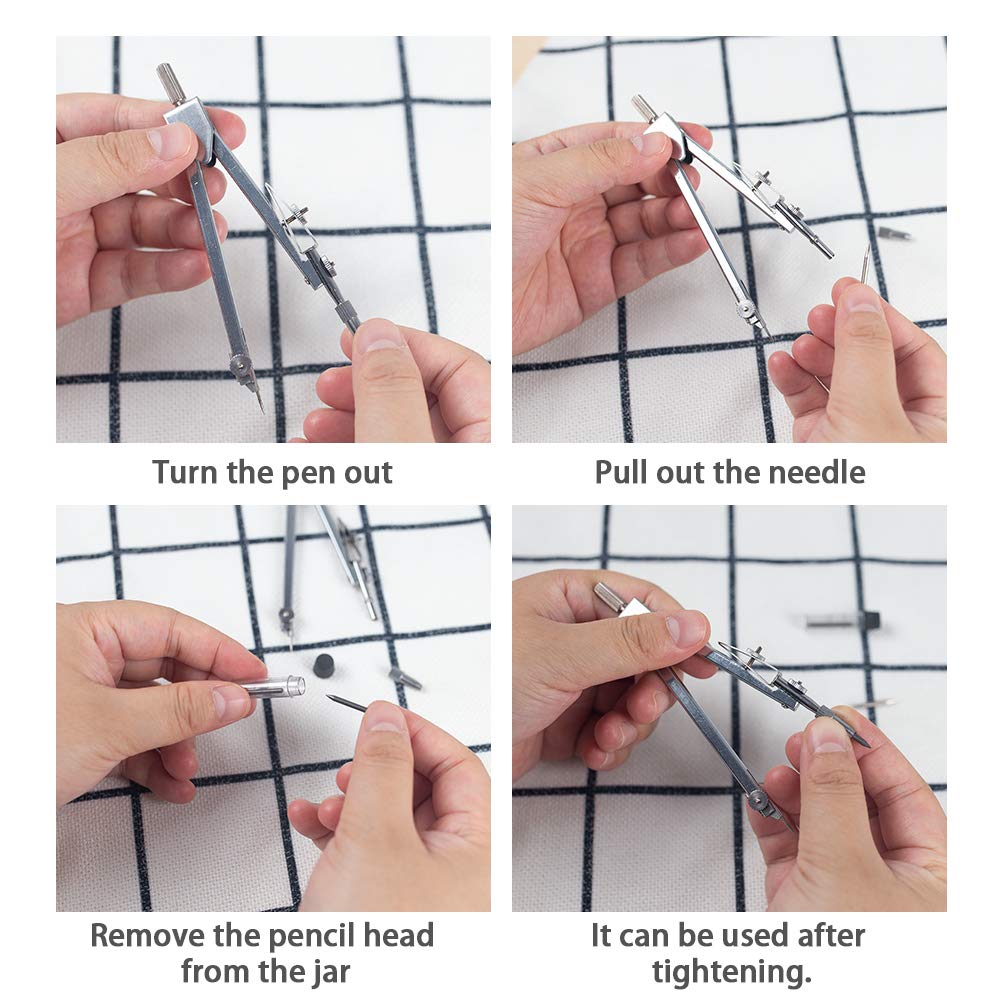 2 Pack Drawing Compass Math Geometry Tools