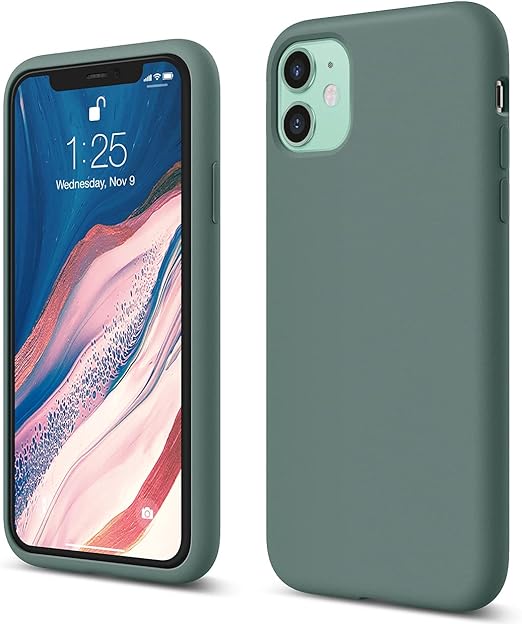 Amazon Com Elago Silicone Case Compatible With Iphone 11 Midnight Green Premium Liquid Silicone Raised Lip Screen Camera Protection 3 Layer Structure Full Body Protection