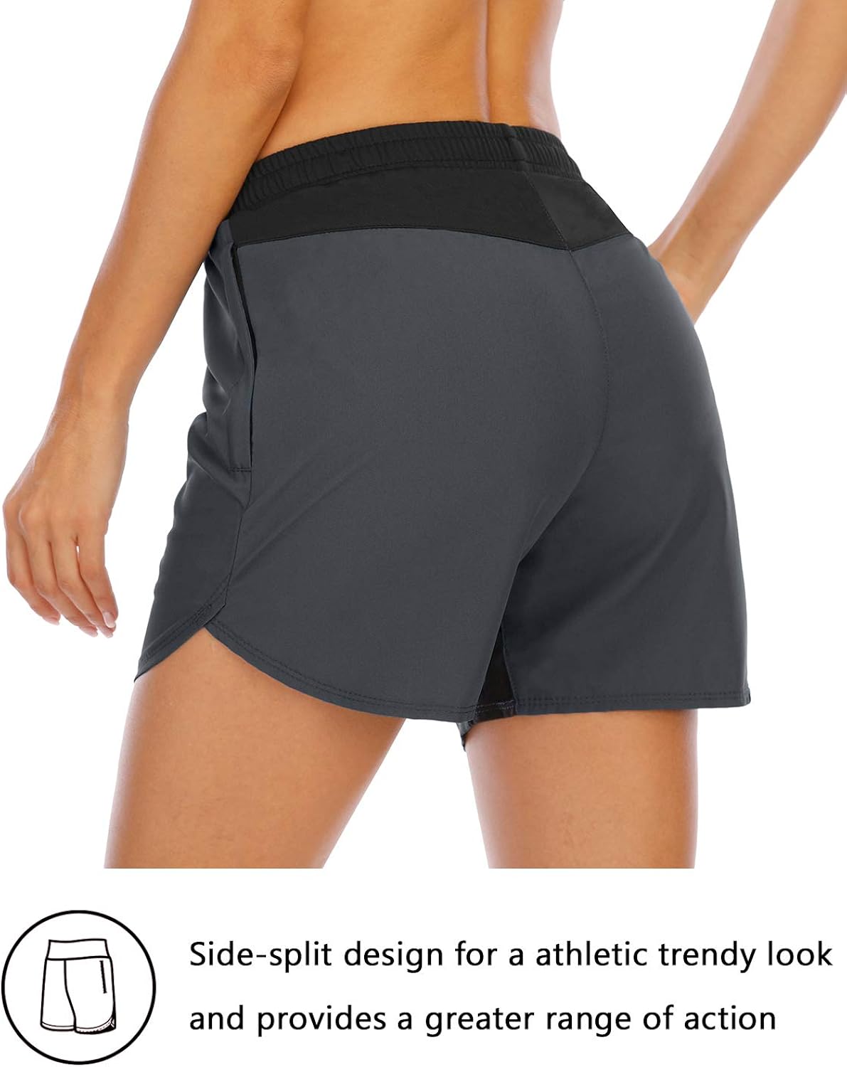 XIEERDUO Women's 5'' Workout Running Shorts with Mesh Liner Zipper Pockets Gym Training Quick Dry: Clothing