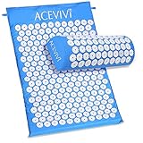 ACEVIVI Best Back and Neck Pain Relief - Acupressure Mat and Pillow Set - Relieves Stress, Back, Neck, and Sciatic Pain - Comes with a Vinyl Carry Bag for Storage and Travel