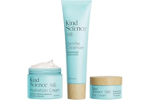 Kind Science by Ellen DeGeneres 3-Piece Skin Care Set with Gentle Cleanser, Hydration Cream, Eye Cream - Anti Aging Skin Care Set for Women - Paraben Free, Dye Free & Fragrance Free