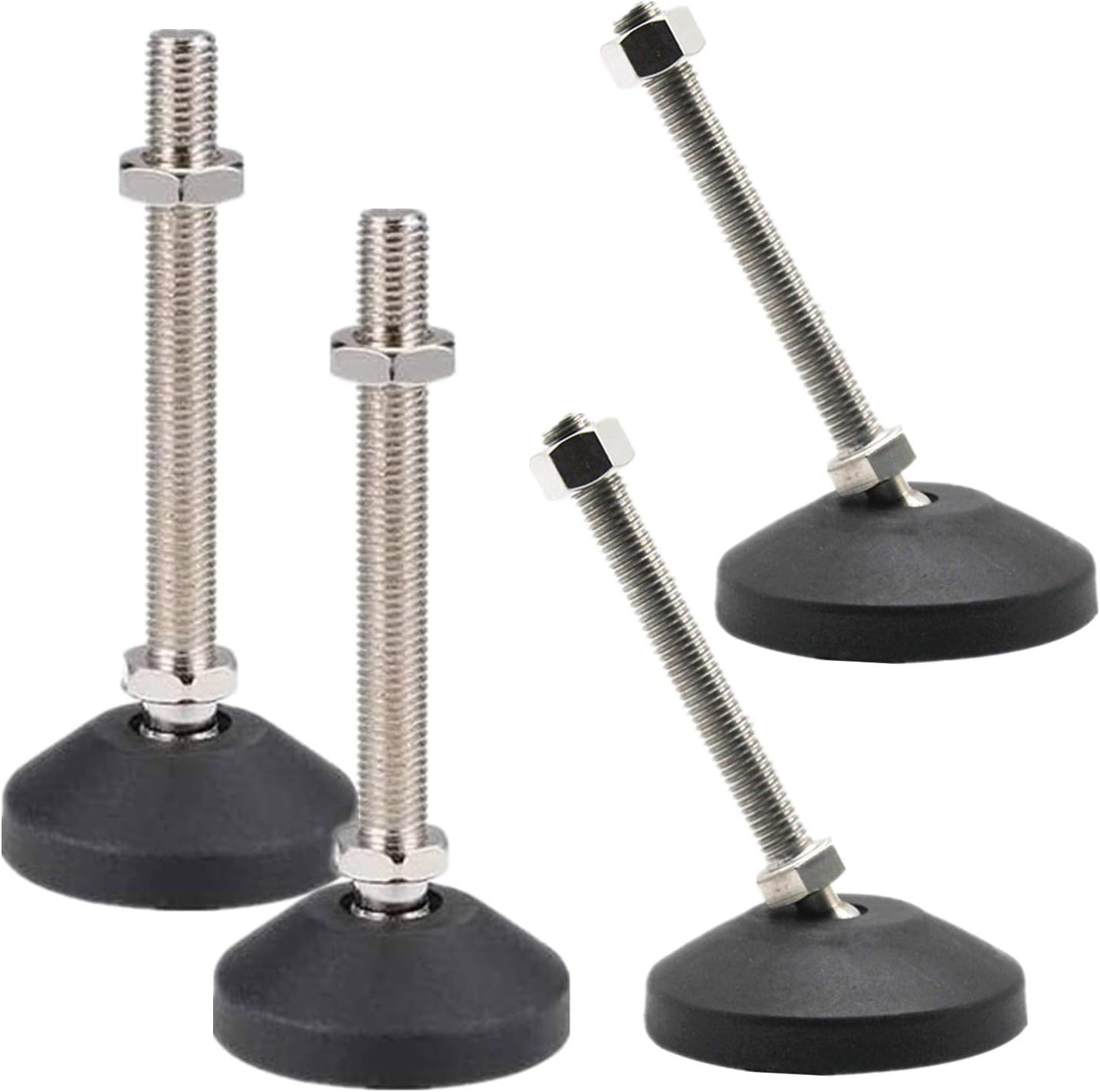 thumbnail image 2 of OwnMy 4 Packs Heavy Duty Adjustable Furniture Leveling Feets L Shaped Furniture Leveler Legs, Furniture Mounting Brackets Metal Leveling Load Table Leg For Workbench Cabinet Wardrobe, 2.2" H 2 of 10
