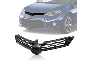 Kspeed Front Bumper Upper Grille for 2014 2015 2016 Toyota Corolla S,ABS Gloss Black Upper Grill Replace for 5310002570 TO1200365