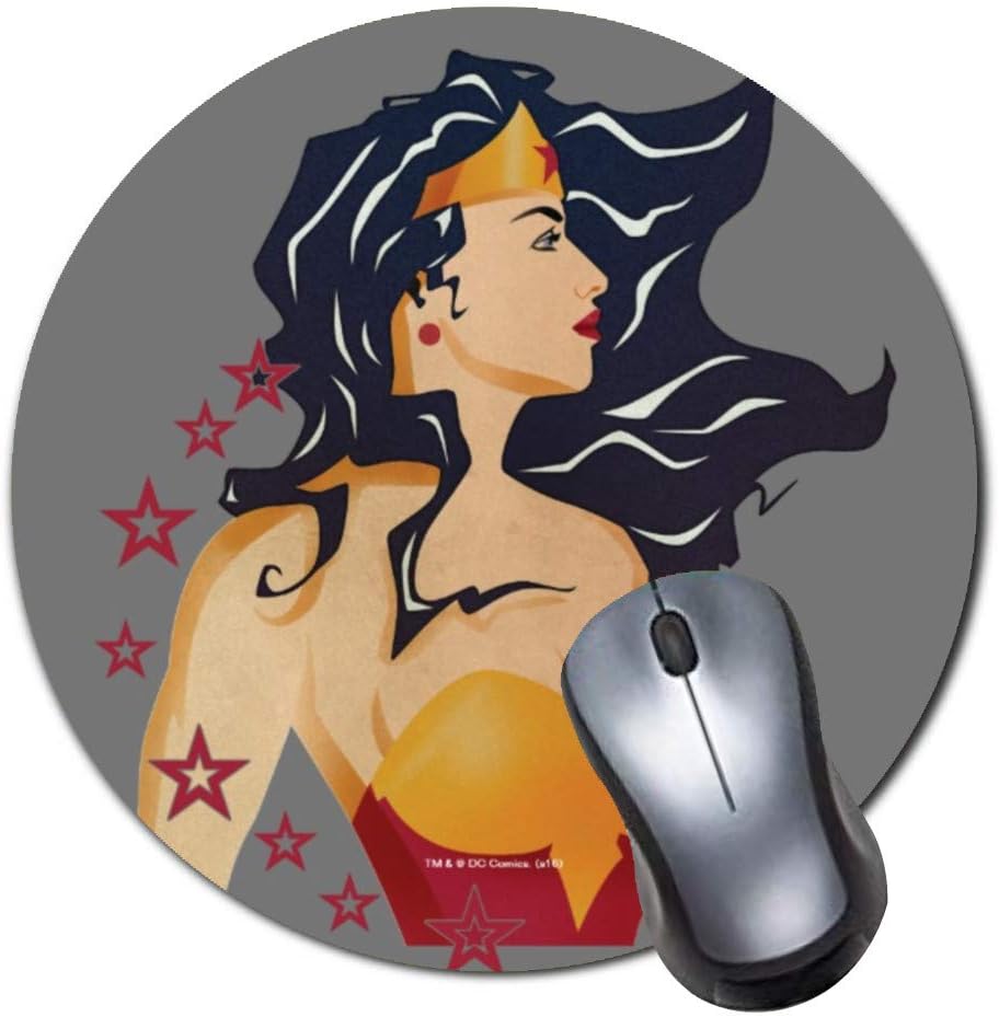 Amazon Com Heroa Round Mouse Pad Custom Wonder Woman Retro