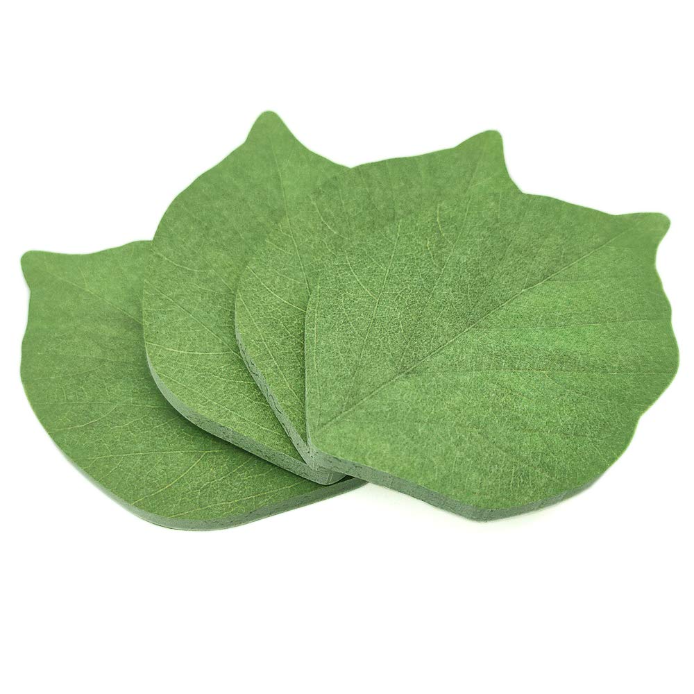 4 Packs Beautiful Green Leaf-Shaped Sticky Notes Stickers Can be Used for Sticky Paper Notepads to Recording Thing and DIY Decoration(Green),SYBQT-4,95 mm * 65 mm