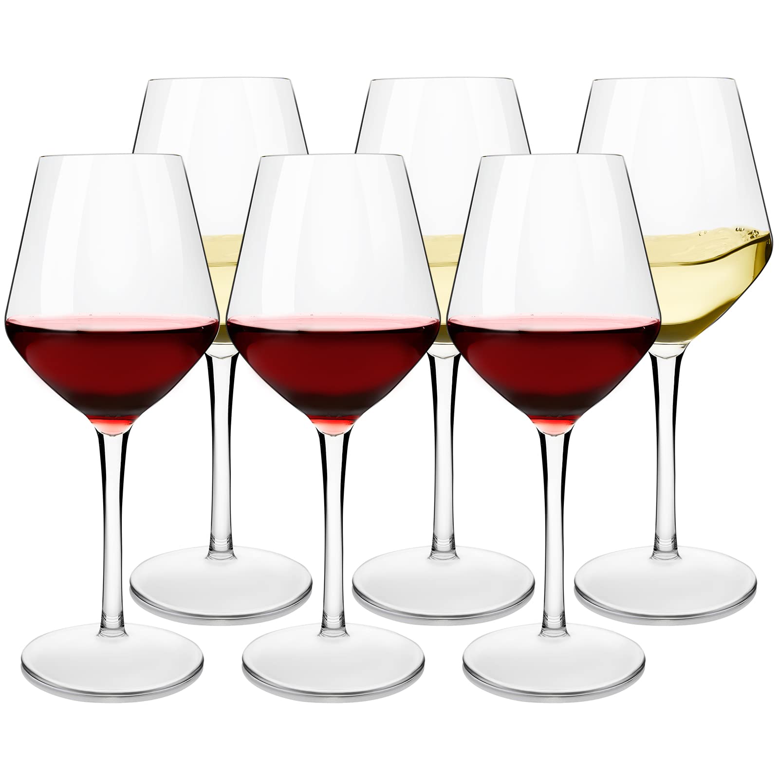 MICHLEY Unbreakable Large Wine Glass 100% Tritan-Plastic Shatterproof Wine Goblets for Camping and Daily Use 440 ml/15 oz Dishwasher Safe Glasses Set of 6