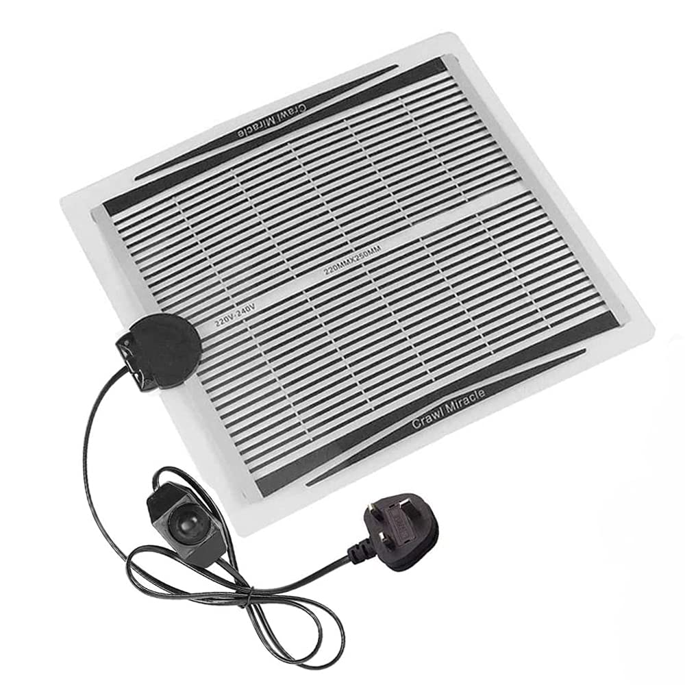 Reptile Heat Pad, Adjustable Temperature Control Lizard Terrarium Heating Mat for Small Animals Snake Turtle Bearded Dragon Gecko (15W)