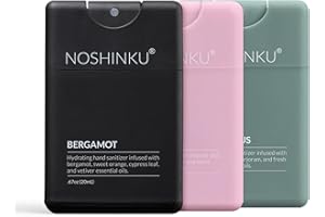 Noshinku - Refillable Hand Sanitizer Discovery 3-Pack, Travel Size Spray with Hydrating Botanical Oils, Natural Ingredients, All Natural Fragrances, Sugarcane Derived Alcohol, No Parabens, No Dyes