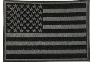 PATCHCLUB Tactical Black American Flag Patch Hook and Loop, 3.5in, Premium Embroidered - Stealthy Black US Flag Patch Compatible with Velcro, USA United States Army Marines Military Uniform