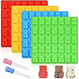 Gummy Bear Molds Candy Molds - Large Gummy Molds 1 Inch Bear Chocolate Molds Silicone 4 Pack LFGB Pinch Test Approved…