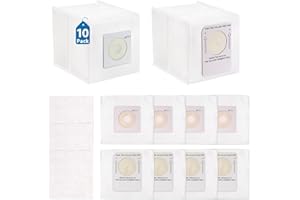 10 Pack Vacuum Bags Compatible with InterVac Vacuum Cleaner Model CS-RM & CS9, HEPA Replacement Bags with 3 Pack Motor Filter