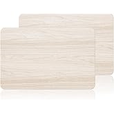2 Pack Stone Bath Mat for Bathroom|Diatomaceous Earth Bath Mat|Quick Dry Water Absorbing Bath Stone Mat Large|Non-Slip Bathroom Shower Rug|Easy to Clean (24×16'', Wood Grain, Square)