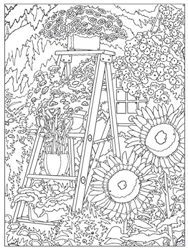 Creative Haven Glorious Gardens Color by Number Coloring Book (Creative