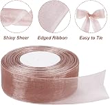 Tenn Well Rose Pink Ribbon 40mm x 50 Yards Double Sided Chiffon view 2