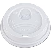 Georgia-Pacific Dixie 10 oz. to 16 oz. Dome Hot Coffee Cup Lids by GP PRO (Georgia-Pacific), White, D9542, 1,000 Count (100 Lids Per Sleeve, 10 Sleeves Per Case)