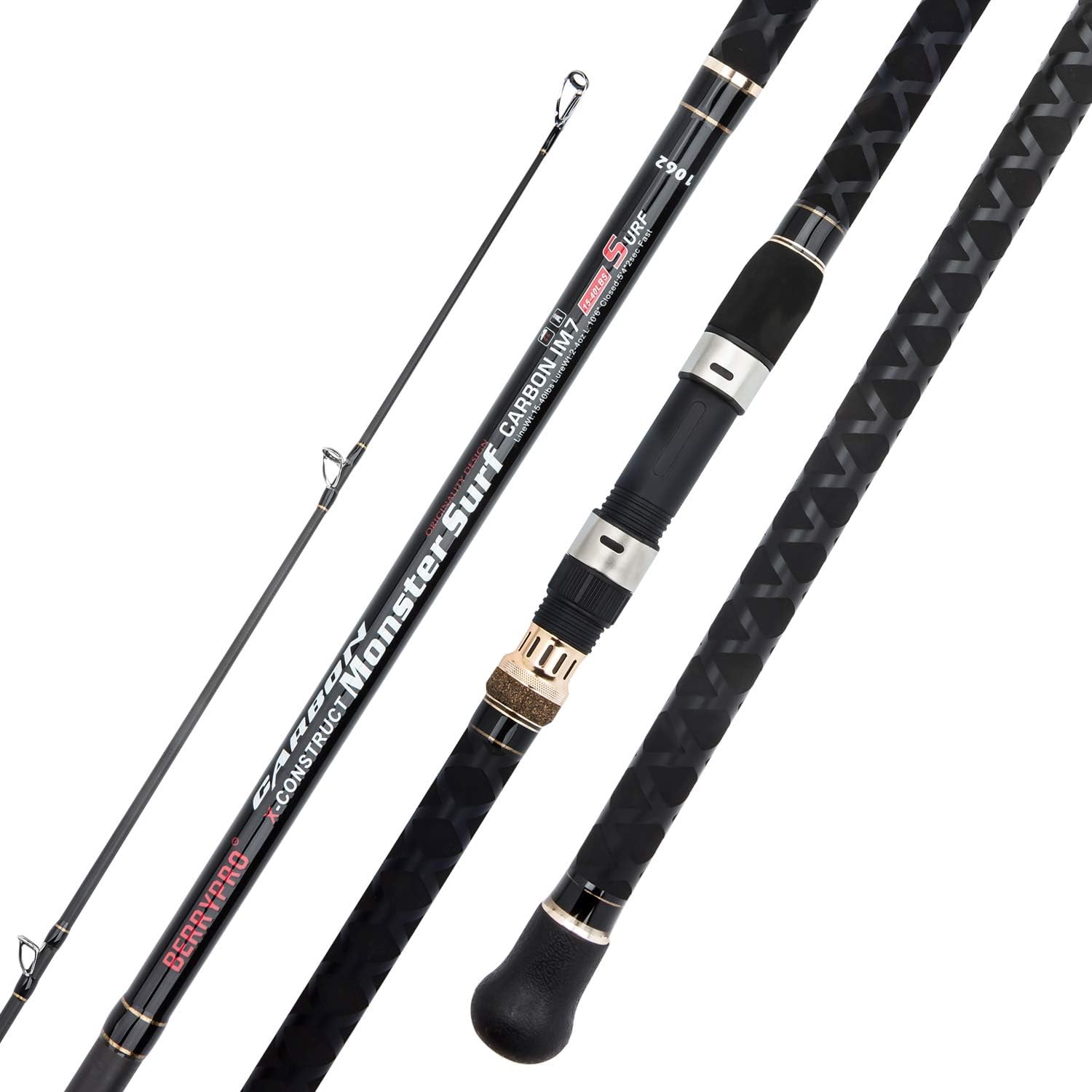 BERRYPRO Surf Spinning Fishing Rod Graphite Spinning Rod (9-Feet & 10-Feet & 10.6-Feet & 11-Feet & 12-Feet & 13.3-Feet)