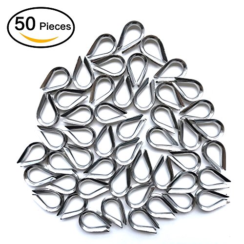 HEVERP 50 PCS M3 Stainless Steel Thimble for 1/16" and 1/8" Diameter Wire Rope