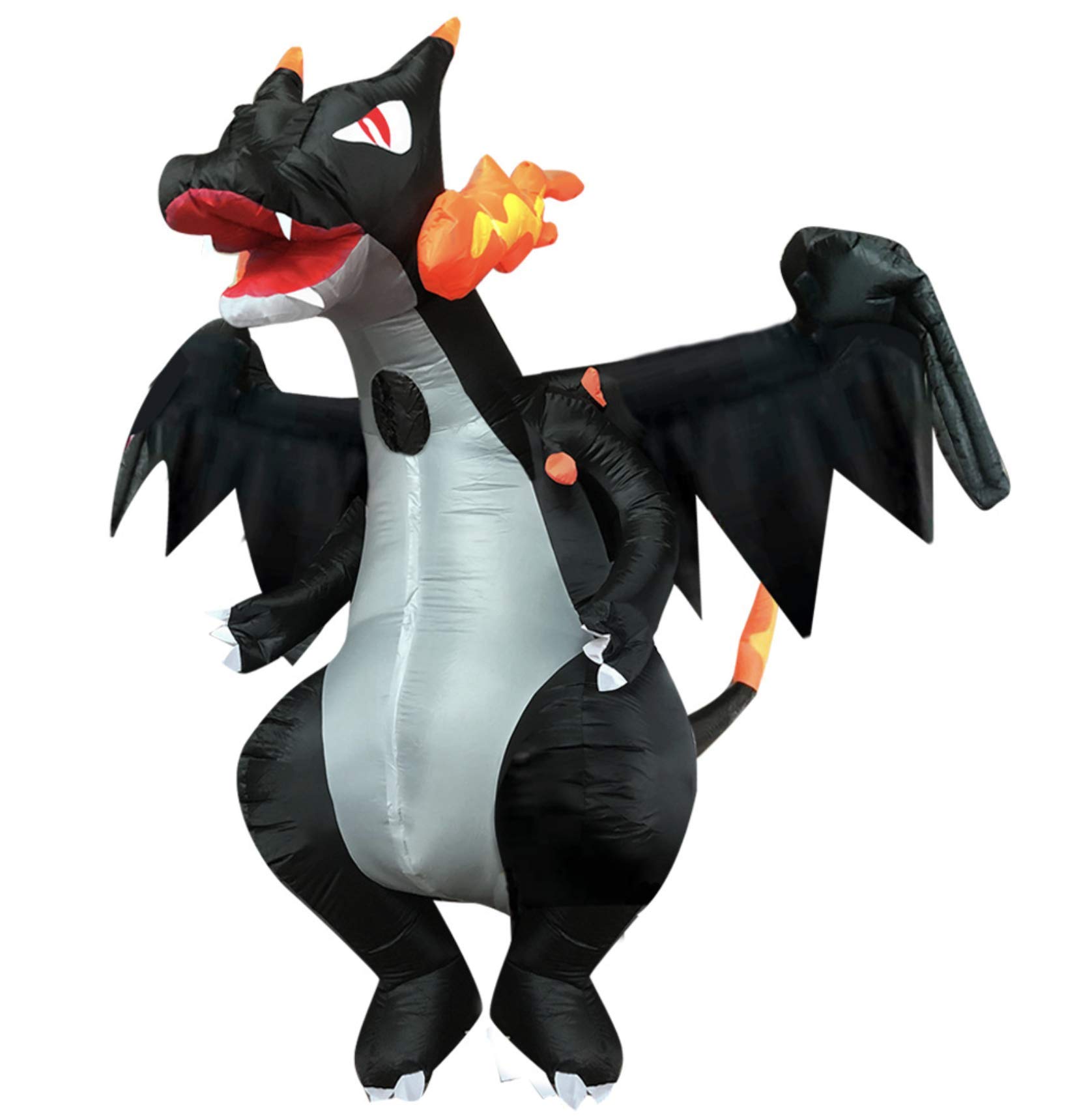 FYBR Inflatable Dragon Anime Cosplay Adult Men Spitfire Dinosaur Inflatable Costume Christmas Mascot Adults Halloween Dinosaur Costume Black