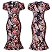 Miusol Women's Vintage Cap Sleeve Flare Floral Slim Dress